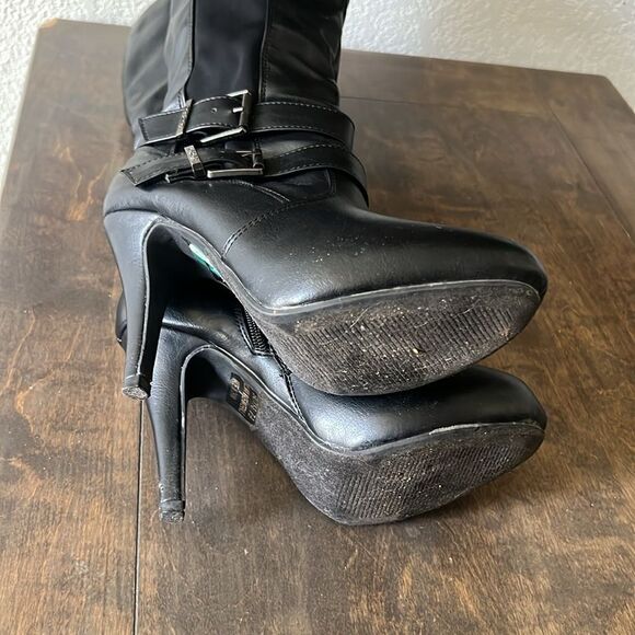 Db Dk fashion black knee faux leather boots Sz- 7.5 - Picture 8 of 15